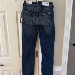 NWT True Religion Curvy Jenni Dark Blue straight Cropped 26W